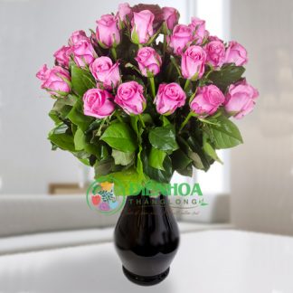 Bình hoa tươi hồng phấn