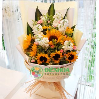 Bó hoa hướng dương và phi yến