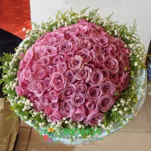 Bó hoa tươi 99 bông hồng tím