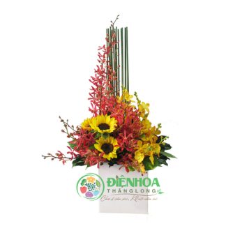 Bình hoa tươi văn phòng thịnh vượng