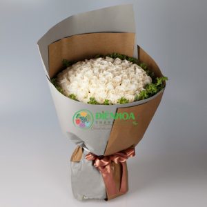 Bó hoa 99 bông hồng trắng đẹp