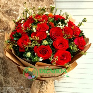 Bó hoa hồng đỏ nhập khẩu