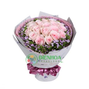 Bó hồng phấn tươi đẹp