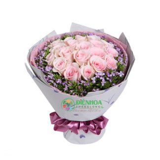 Bó hoa sinh nhật màu hồng