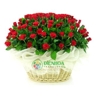 Giỏ hoa 99 bông hồng đẹp