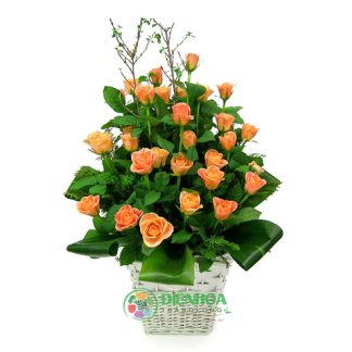 Giỏ hoa hồng cam