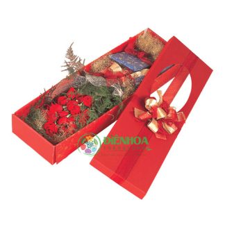 Hoa hộp dài hồng đỏ đẹp