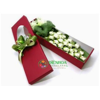 Hoa hộp dài hàn quốc hồng trắng