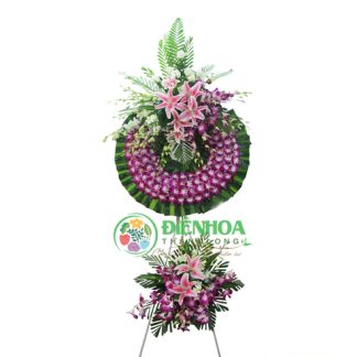 Kệ hoa chia buồn trắng tím