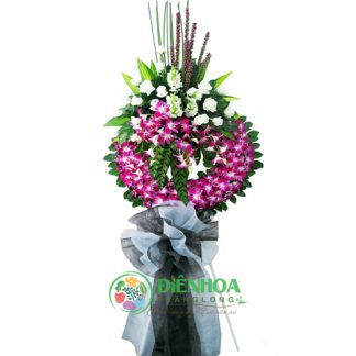 Lẵng hoa chia buồn sang trọng