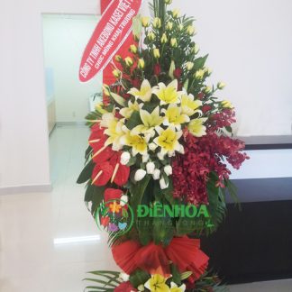 Lẵng hoa chúc mừng khai trương 2 tầng